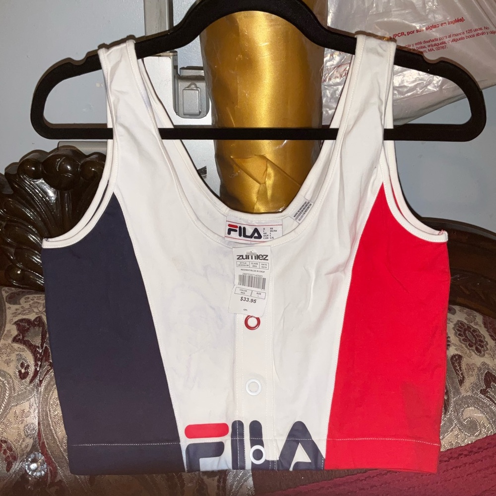 90s FILA Cropped Color Block Top - NWT Large - Retro Sportswear